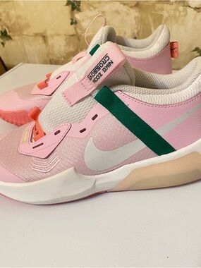 Nike Kids Pink and Green Slip-On Athletic Sneakers